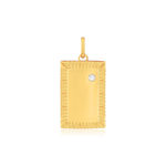 Pendentif or 375 jaune rectangulaire diamant - vue 1