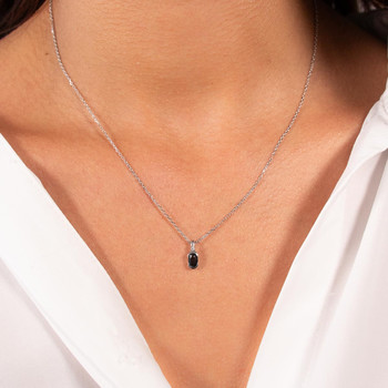 Pendentif or 375 blanc saphir diamant