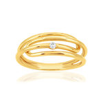 Bague or 375 jaune diamant - vue 1