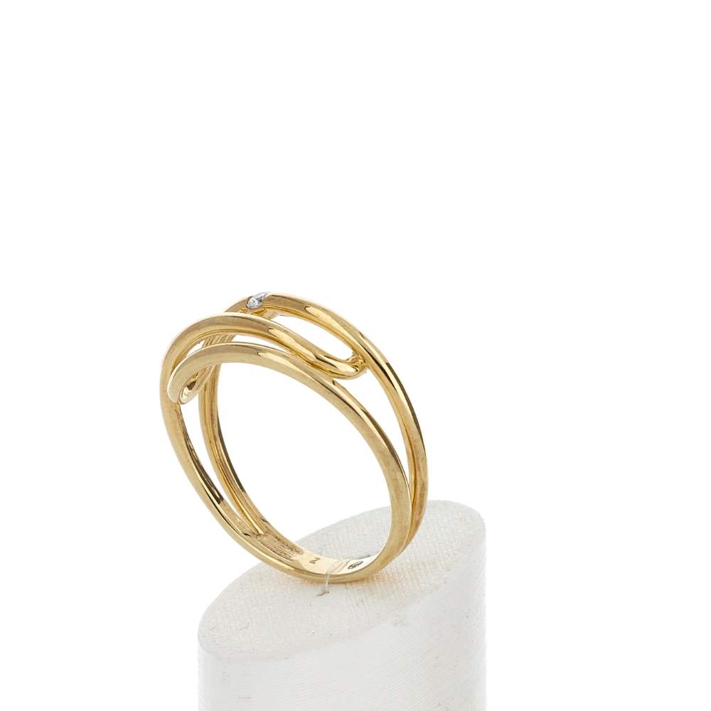Bague or 375 jaune diamant - vue 4