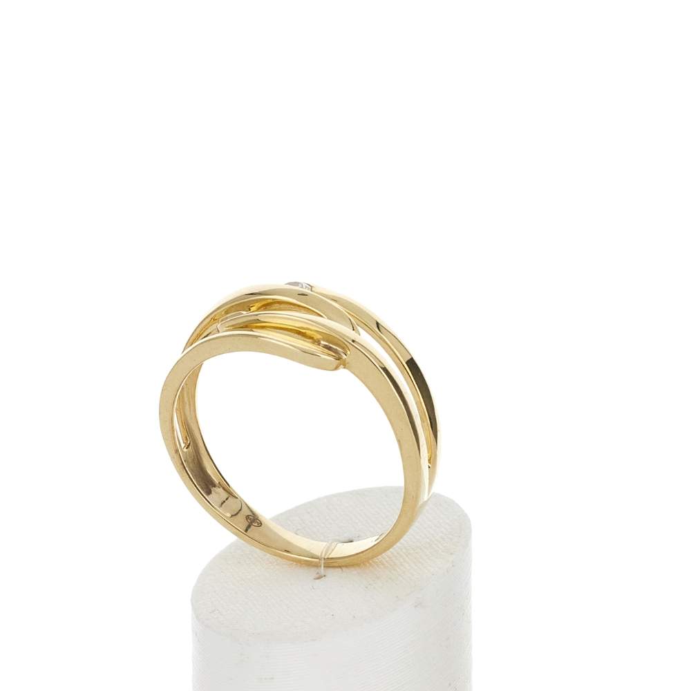 Bague or 375 jaune diamant - vue 3