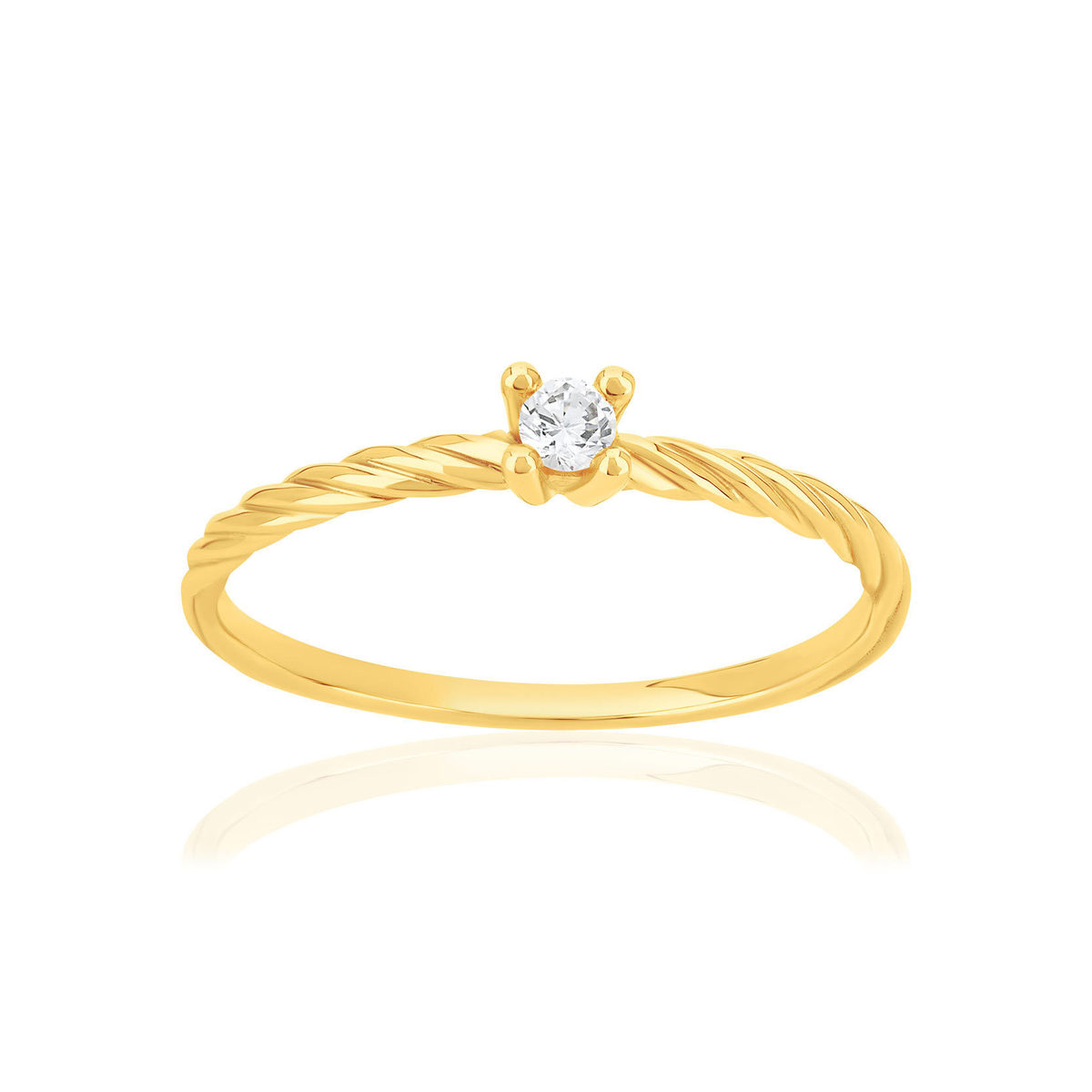 Solitaire or 375 jaune diamant