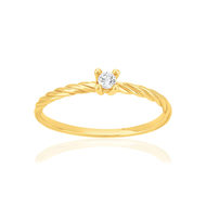 Solitaire or 375 jaune diamant