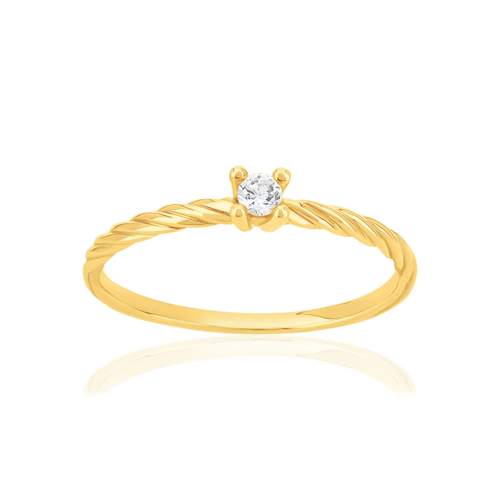Solitaire or 375 jaune diamant