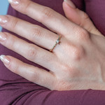 Solitaire or 375 jaune diamant - vue porté 1