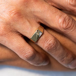 Chevalière of 375 2 tons diamants - gedragen 1 bekijken