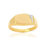 Chevalière or 375 2 tons diamant - vue 1