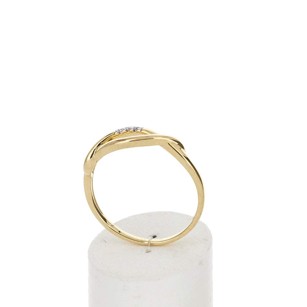 Gouden ring 375 2 diamanttinten - bekijk 2