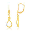 Boucles d'oreilles or 375 2 tons dormeuses diamants - vue V1