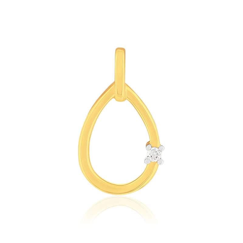 Pendentif or 375 2 tons diamant - vue 1