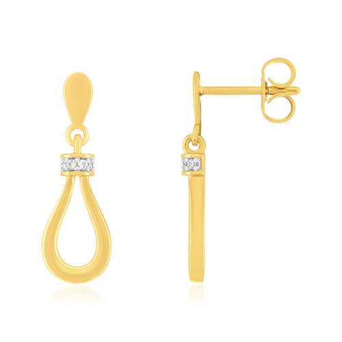 2-tone 375 gold diamond earrings