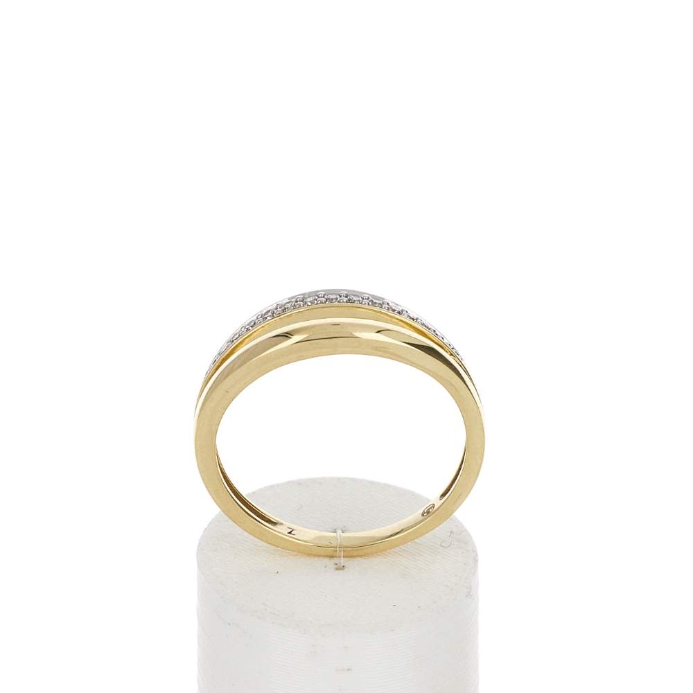 Bague or 375 2 tons diamants - vue 1