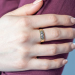 Bague or 375 2 tons diamant - vue porté 1