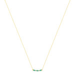 Collier or 375 2 tons émeraudes ovales et 2 diamants 42,5 cm - vue 2