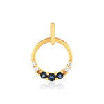 Pendentif or 375 jaune saphirs et diamants - vue 1