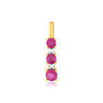Pendentif or 375 2 tons rubis et diamants - vue 1