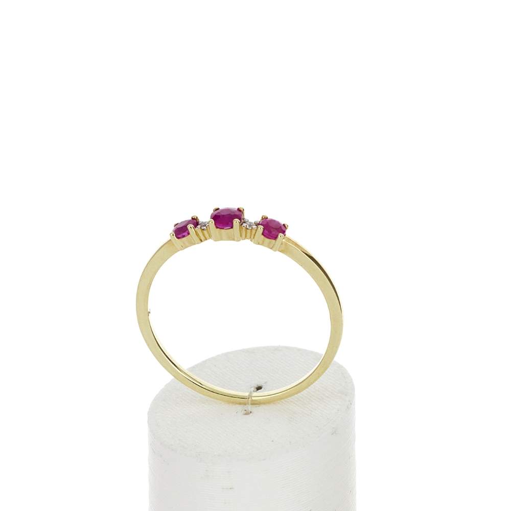 Bague or 375 2 tons rubis et diamants - vue 2
