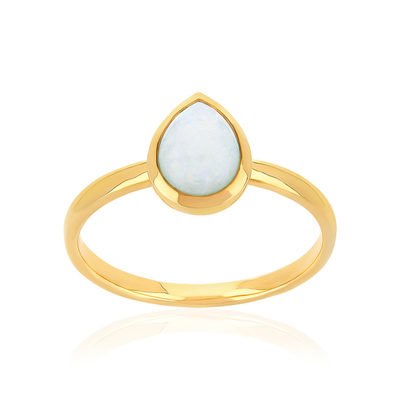 Bague or 375 jaune opale