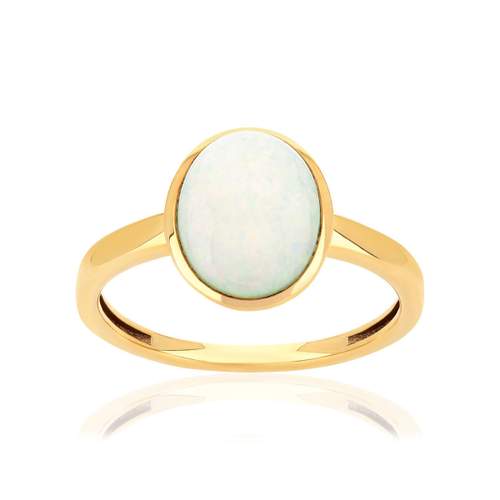 Gold ring 375 yellow opal