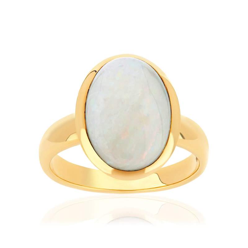 375 Yellow Gold Opal Ring - View 1