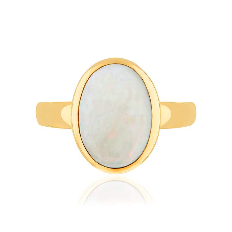Gold ring 375 yellow opal - view 3