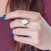 Bague or 375 jaune opale - vue Vporté 1