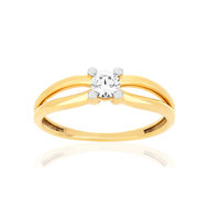 Solitaire or 375 jaune zirconia