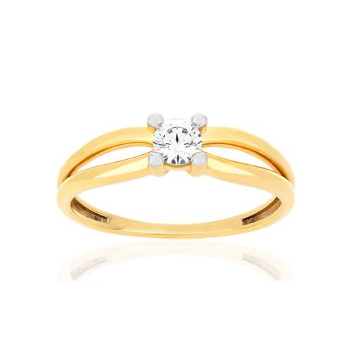 Solitaire or 375 2 tons zirconia