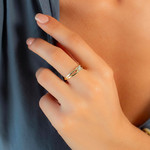 Solitaire or 375 2 tons zirconia - vue porté 1