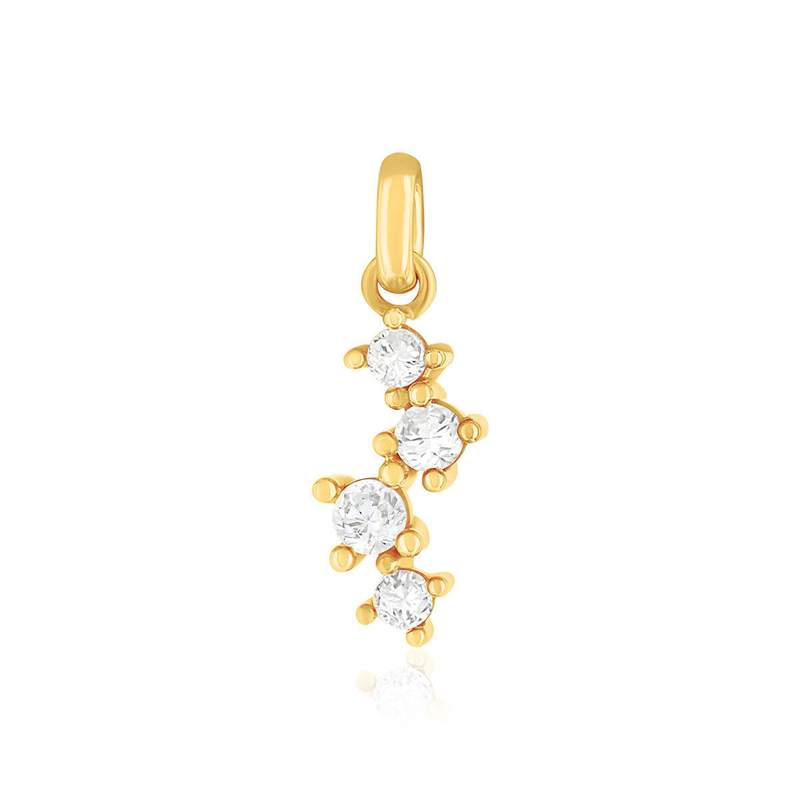 Pendentif or 375 jaune zirconias - vue 1