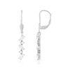 Boucles d'oreilles or 375 blanc dormeuses zirconias - vue V1