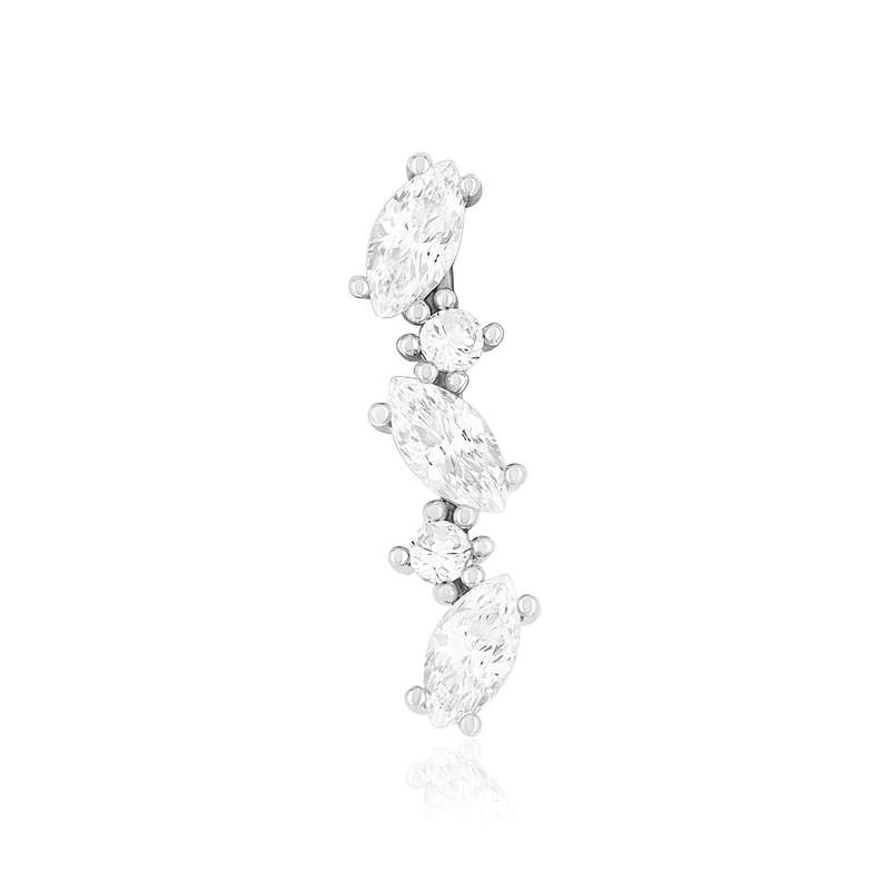 Pendentif or 375 blanc zirconias - vue 1