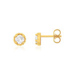 Boucles d'oreilles or 375 jaune zirconias - vue 1