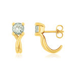 Boucles d'oreilles or 375 jaune quartz verts - vue 1
