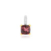 Pendentif or 375 2 tons grenat rhodolite et diamants - vue V1