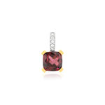 Pendentif or 375 2 tons grenat rhodolite et diamants - vue 1