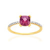 Bague or 375 2 tons grenat rhodolite et diamants - vue V1