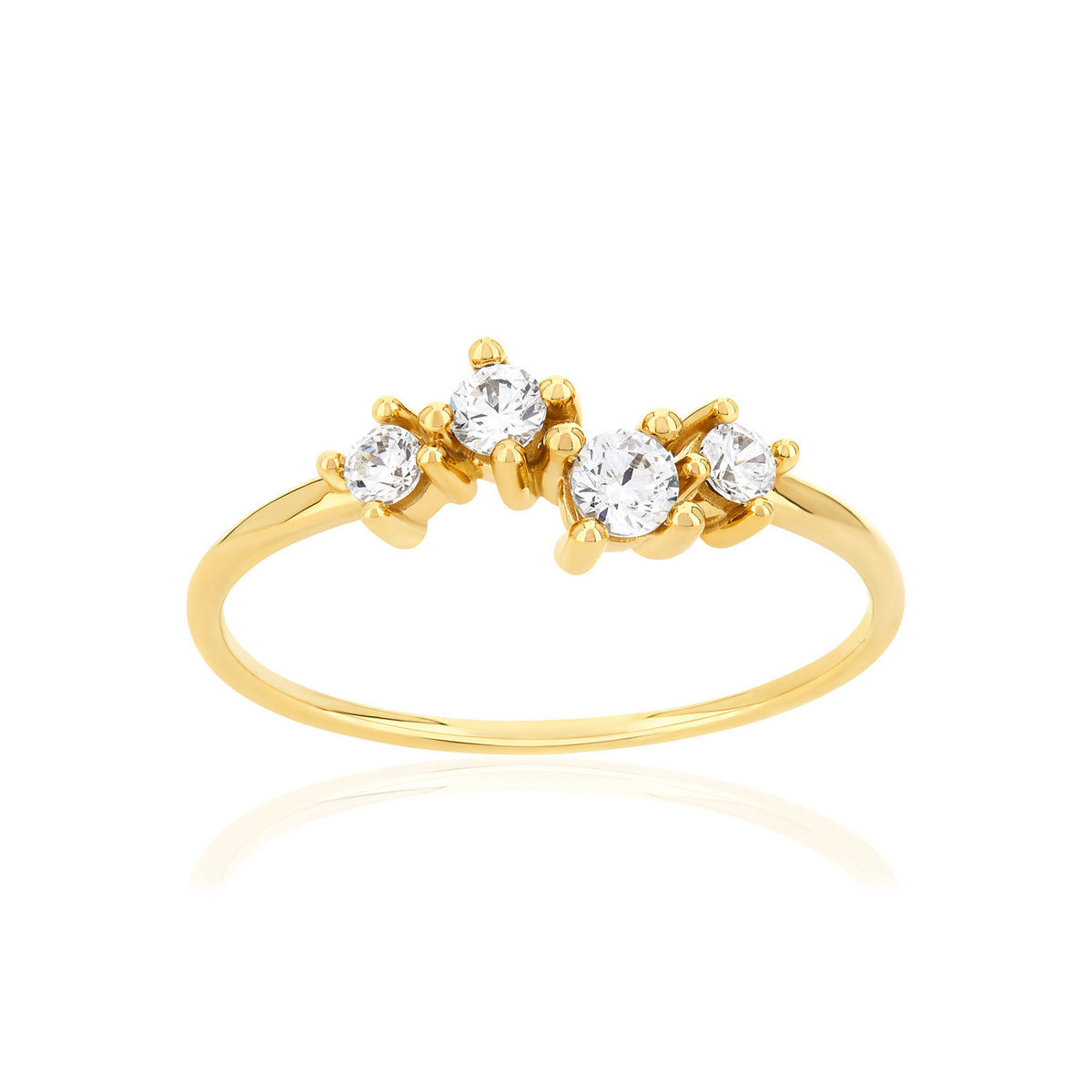 Bague or 375 jaune zirconias