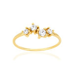 Bague or 375 jaune zirconias - vue 1