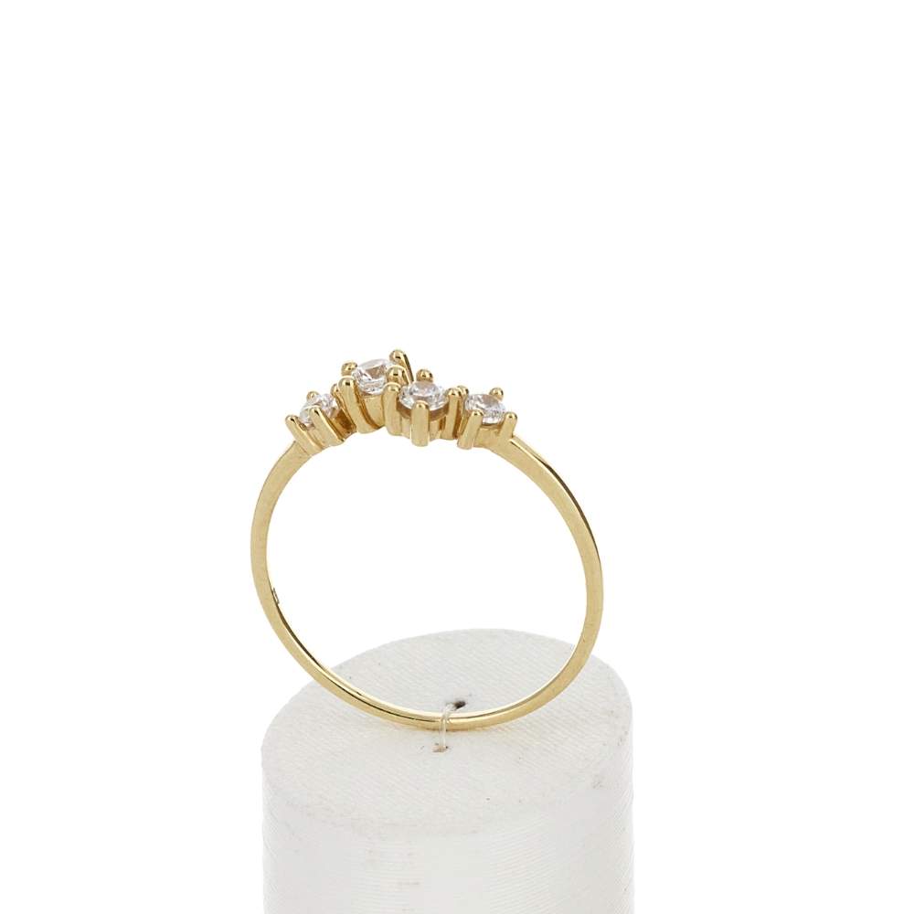 Bague or 375 jaune zirconias - vue 2