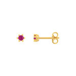 Boucles d'oreilles or 375 jaune rubis - vue 1