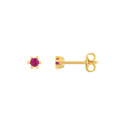 Boucles d'oreilles or 375 jaune rubis