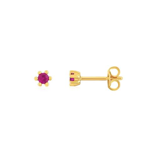 Boucles d'oreilles or 375 jaune rubis