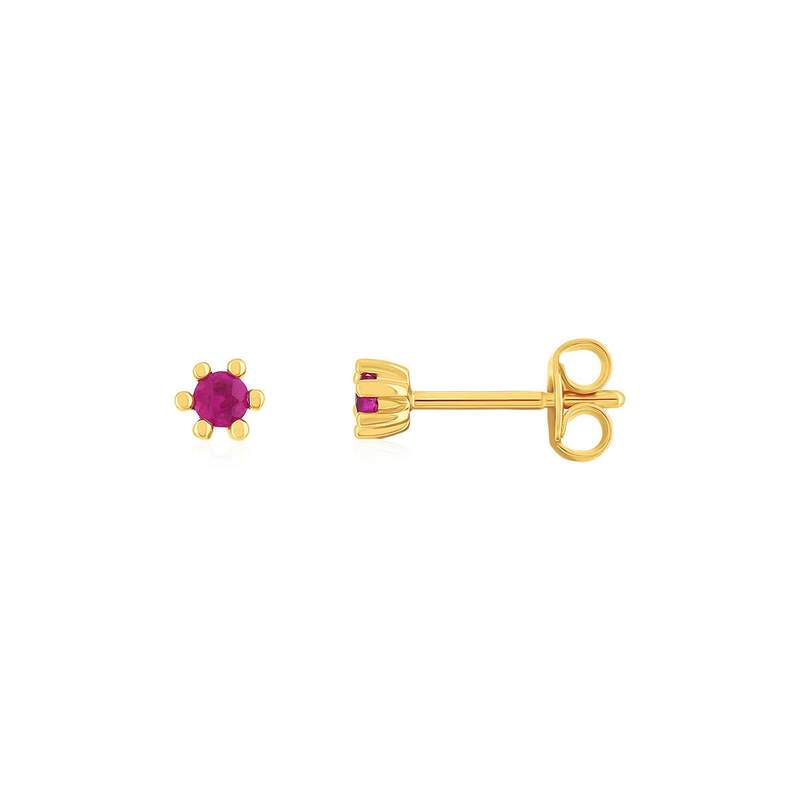 Boucles d'oreilles or 375 jaune rubis - vue 1