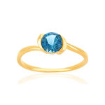 Bague or 375 jaune topaze bleue traitée - vue 1