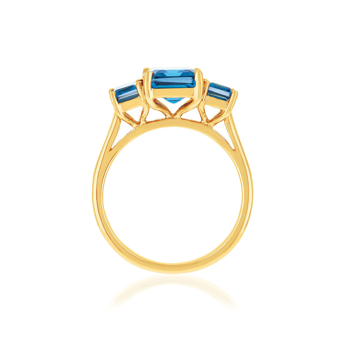 Ring van 375 geelgoud met vierkante behandelde topaas - afbeelding 2