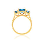 Bague or 375 jaune topazes traitées carrées - vue 2