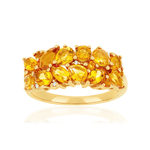 Bague or 375 jaune citrines et diamants - vue 1