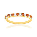 Bague or 750 jaune et rhodié diamants et saphirs - vue 1