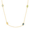 375 yellow gold necklace with amethysts, citrine, treated topaz, peridot, and garnet, 60 cm - view V1